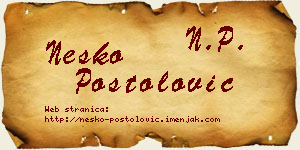 Neško Postolović vizit kartica